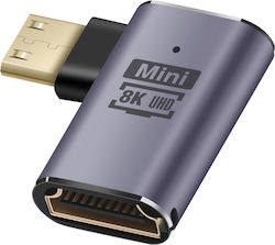 Linq 8k Uhd Hdmi Female To Mini Hdmi Male Right Angle Video Adapter Grey Linq 8k Uhd Hdmi Female To Mini Hdmi Male Right Angle Video Adapter Grey