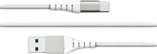 Force Power USB A USB C 2m 3A 15W 12,000 Flexion Resistant Reinforced Cable White