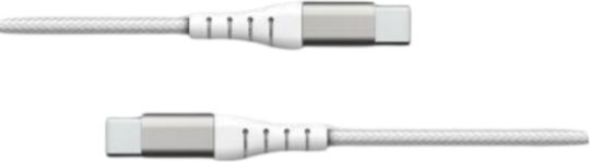 Force Power Verstärktes Usb C Usb C 3a 60w 12.000 Biegsamkeitsresistentes Kabel 1,2m Weiß