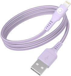 Bigben Connected Usb-a/lightning 2.4a Fastcharge 12w 1.2m Charging Transfer Cable Purple
