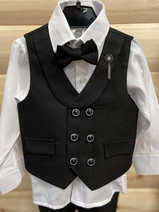 Extan Bebe Costum Botez Negru 4 Bucăți