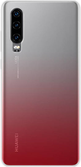 Color Block Case Huawei P30 Shockproof Scratch Resistant Red