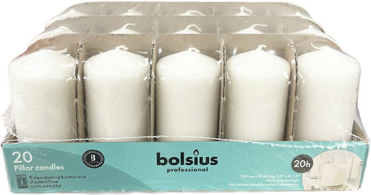 Bolsius Lumânare Decorativă Albă 2800gr 20 Bucăți