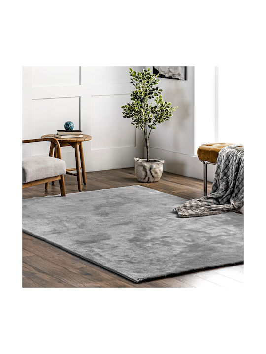 Saray Home Deluxe Rutschfest Teppich Rechteckig Pelzige Gray