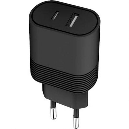 BigBen Connected Φορτιστής Χωρίς Καλώδιο με Θύρα USB-A και Θύρα USB-C 32W Power Delivery Μαύρος