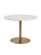 Norsica 420 Round Table Dining Room with Marble Surface Gold, White Marble 75x75cm