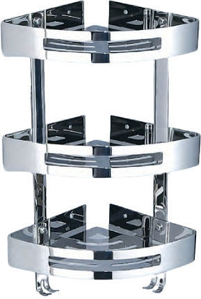 Domistyle Corner Wall Mounted Bathroom Shelf Metallic 18x22.6x60cm Silver