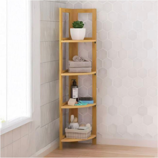 Ecke Boden Badezimmerregal Hölzernes mit 4 Regalböden 39.5x27x120cm