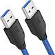 Cabletime 2m USB 3.0 Cable A-Male Blue