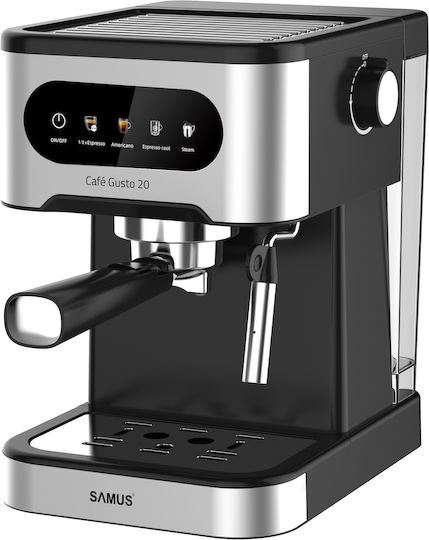 Samus Cafe Gusto 20 Μηχανή Espresso 1350W Πίεσης 20bar Γκρι