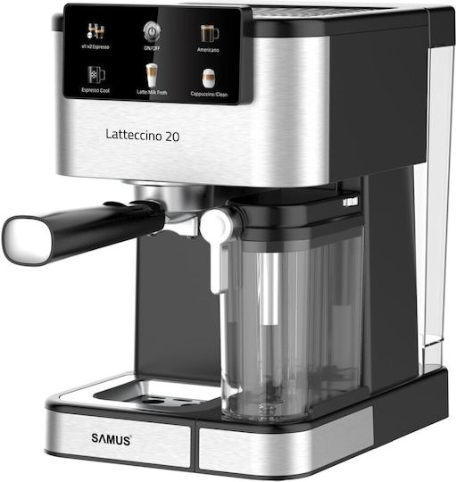 Samus Latteccino 20 Mașină de Espresso 1350W Presiune 20bar pentru Cappuccino Gri