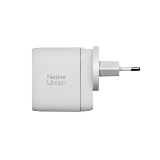 Native Union Зарядно Устройство Без Кабел GaN с 2 USB-A Изходни Порта и USB-C Изходен Порт 67W Power Delivery Бял