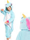 Kinder Einteiliger Schlafanzug Winterlich Fleece Blue