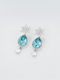 Chrysothemiss Women's Earrings Artemis Drops Aquamarine Crystal & Platinum Plating