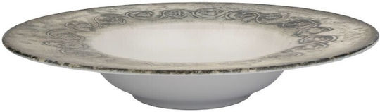 Kutahya Porselen Serving Plate Pasta Porcelain Green with Diameter 27cm