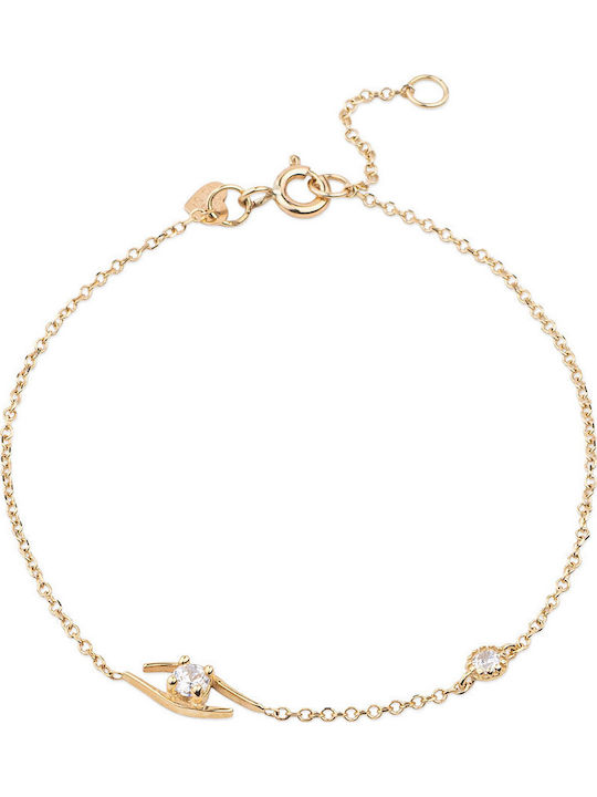 George Art Jewels Women's Bracelet with design Eye made of Gold 9K with Zircon