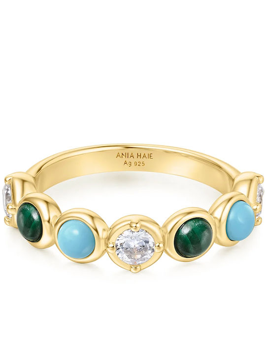 Ania Haie Women's Silver Gold Plated Ring Ania Haie Women's Silver Gold Plated Ring