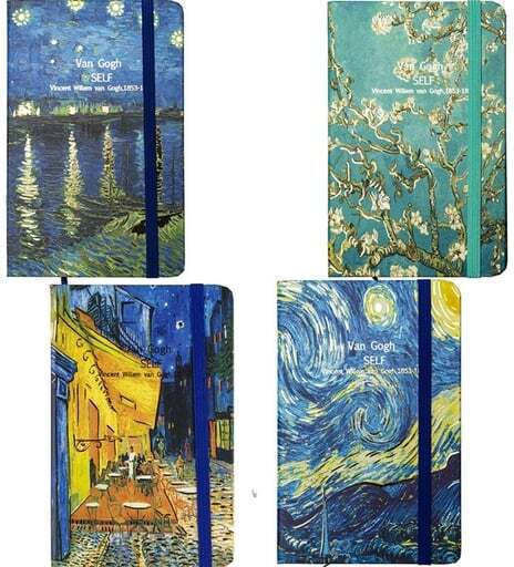 Centrum Van Gogh Тетрадка 40 Листа A7 На райета с Ластик (Различни дизайни/цветове)