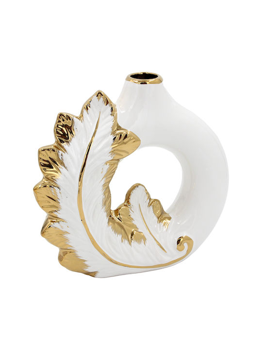 Keskor Decorative Vase White 19x6x20cm