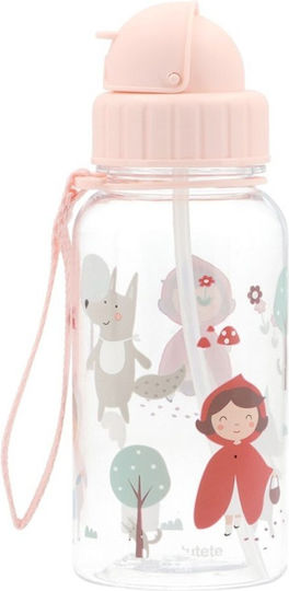 Tutete Plastic Kids Water Bottle with Straw Tritan 500ml