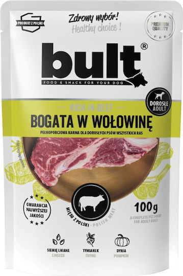 Bult Wet Dog Food Pouches with Beef and Meat Gluten Free 100g