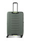 Hedgren Large Hard Travel Suitcase Olive Green with 4 Wheels Height 74cm