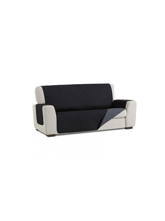 Sofazip Elastic Cover for Two Seater Sofa Black-grey 110εκ. 1pcs SZMATNEGRI