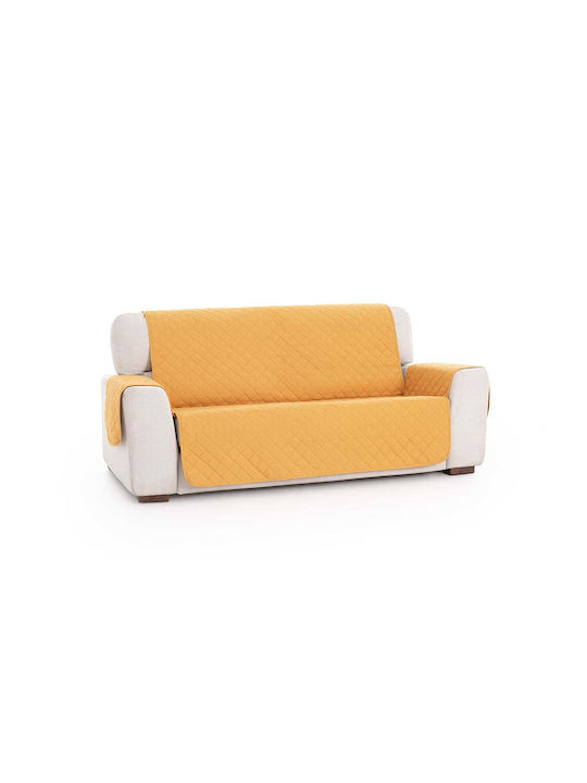 Sofazip Ελαστικό Κάλυμμα Τριθέσιου Καναπέ Mustard-ivory 180εκ.