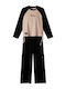 Kinder-Set mit Hose Winter 2Stück Beige-black