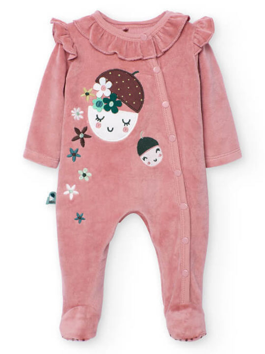 Boboli Body pentru Bebeluși Mânecă lungă Catifea Pink