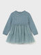 Children's Dress Long Sleeve Tulle Blue, Black