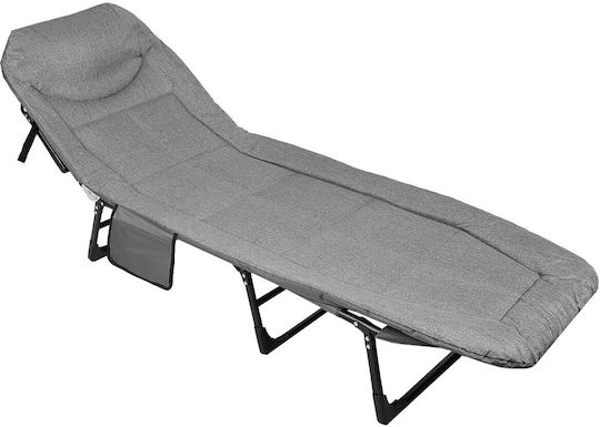 Klappbett mit Matratze 2,5cm Einzel Grau 200x65x29cm