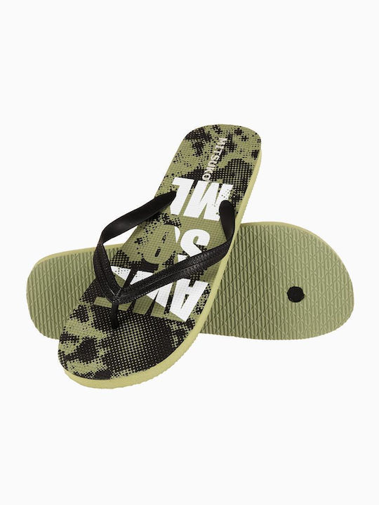 Mitsuko Slapi Bărbați Flip Flops Verzi