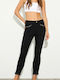 Selena Women's Jean Trousers Mid Rise in Skinny Fit Black Denim