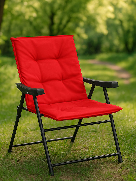 Outdoor Chair Metallic Red with Cushion 59x66x90cm