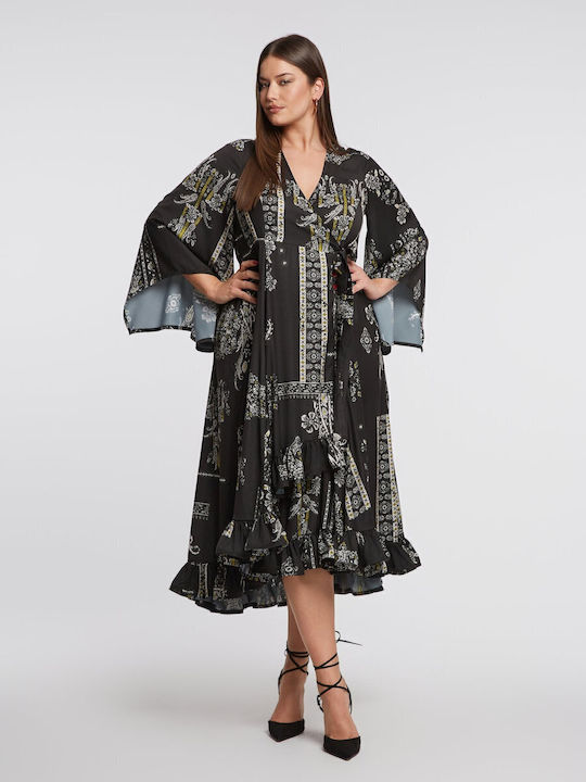Mat Fashion Summer Maxi Evening Dress Wrap with Ruffle Black 8401.7086.W-black | Skroutz.mt Mat Fashion Summer Maxi Evening Dress Wrap with Ruffle Black 8401.7086.W-black | Skroutz.mt