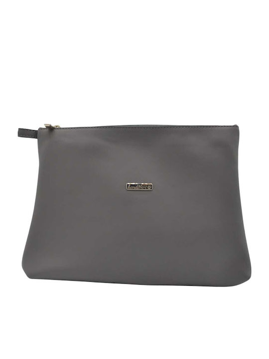 Leder-Kulturbeutel mit Reißverschluss und Tasche 30x21cm Grau Leder-Kulturbeutel mit Reißverschluss und Tasche 30x21cm Grau