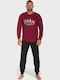 Men's Cotton Pyjama Nina Club Urban Red Nc26594-1 Burgundy