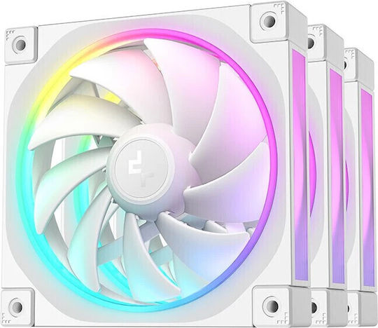 Deepcool FL12 Case Fan 120mm (2150rpm / 55cfm) με RGB Φωτισμό 3τμχ Λευκό
