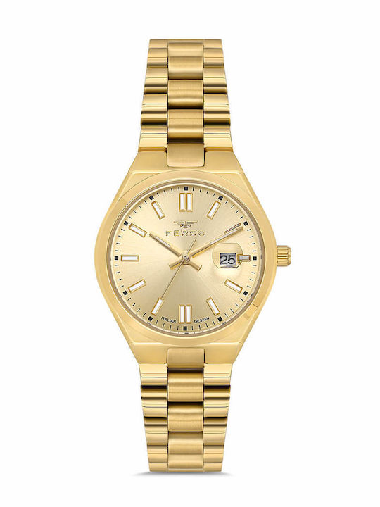 Ferro Women's Watch with Gold Metal Bracelet