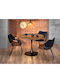 Houston 894 Round Table Dining Room Wooden Black, Walnut 75x75cm