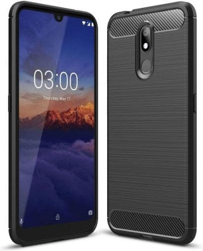 Brushed Carbon Back Cover Silicone Black (Nokia 3.2)