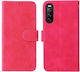 Suport Vizualizare Față Wallet Piele artificială Fuchsia (Xperia 10)