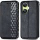 Cubic Grid Book Synthetic Leather Black (OnePlus Nord CE 3)