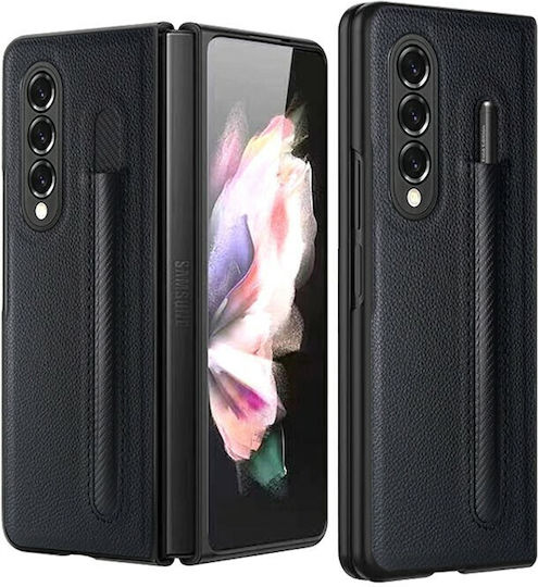 Back Cover Synthetic Leather Black (Galaxy Z Fold 3)