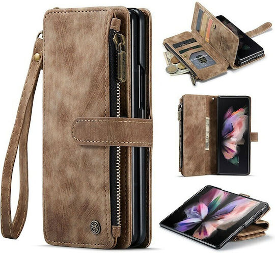 Multifunctional Horizontal Wallet Δερματίνης Καφέ (Galaxy Z Fold 3)
