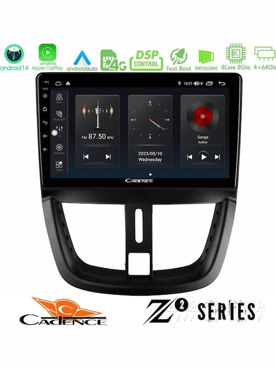 Bizzar Auto-Audiosystem für Peugeot 207 2006-2012 (Bluetooth/USB/WiFi/GPS/Apple-Carplay/Android-Auto) mit Touchscreen 9"