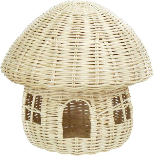 Polihome House Καλάθι Αποθήκευσης Rattan Λευκό 36cm