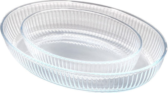 Viosarp Glass Oval Heat-Resistant Cookware 2pcs