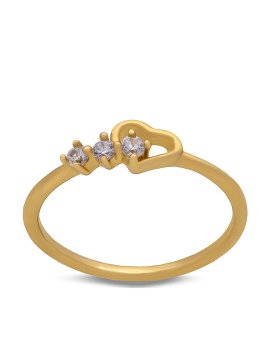 Savvas Design Ring with Zircon made of Gold 14K
